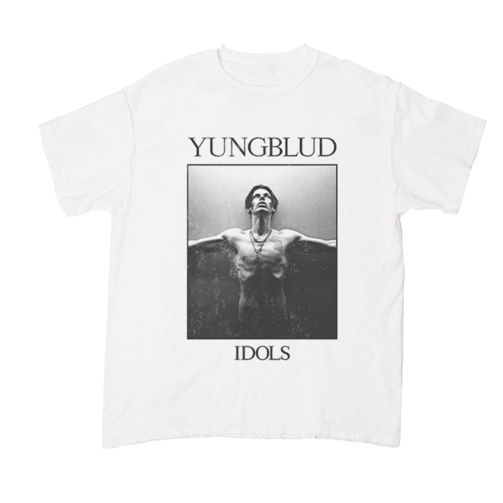 IDOLS WHITE DATE BACK T-SHIRT Front 