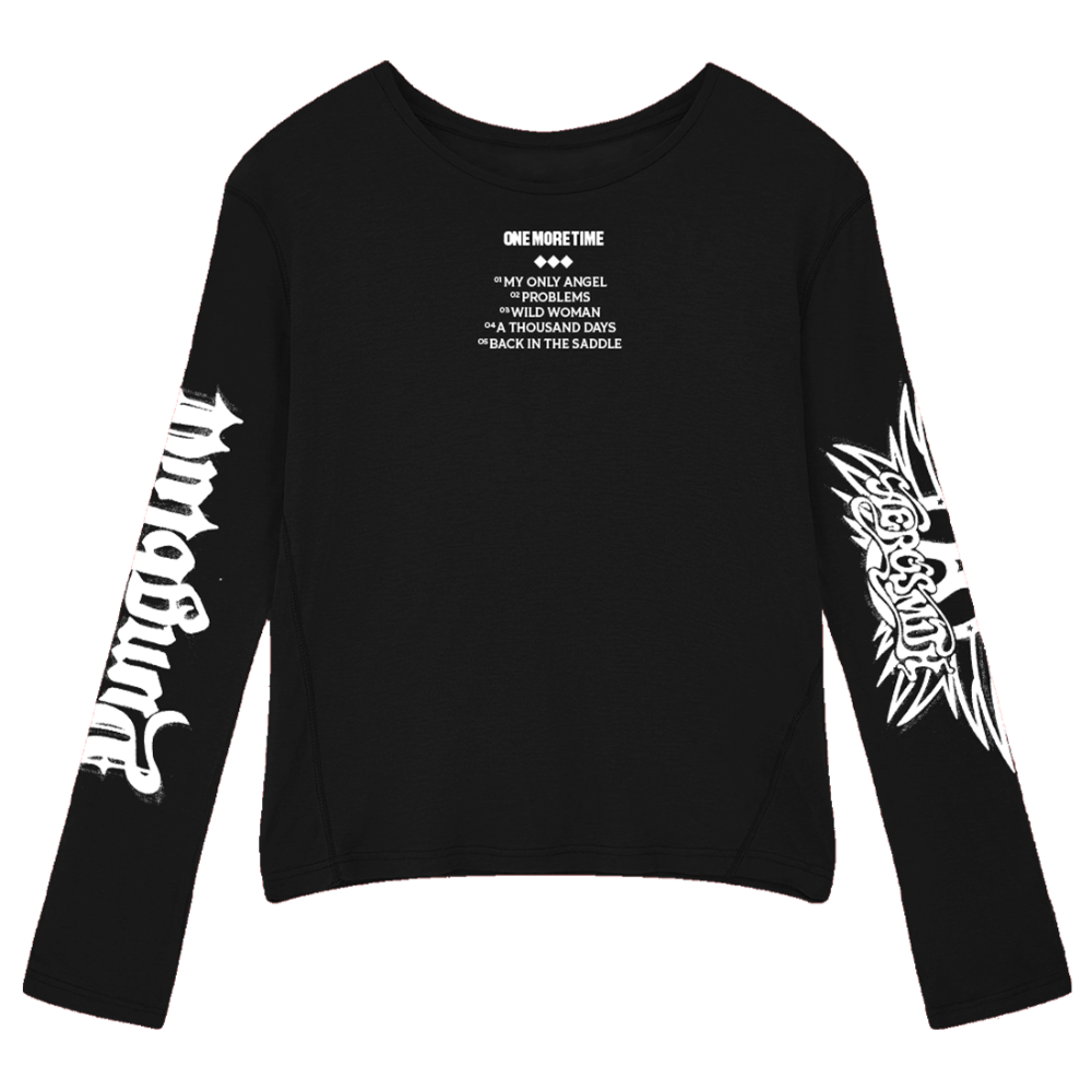 Aerosmith & YUNGBLUD - One More Time Black Longsleeve T-Shirt