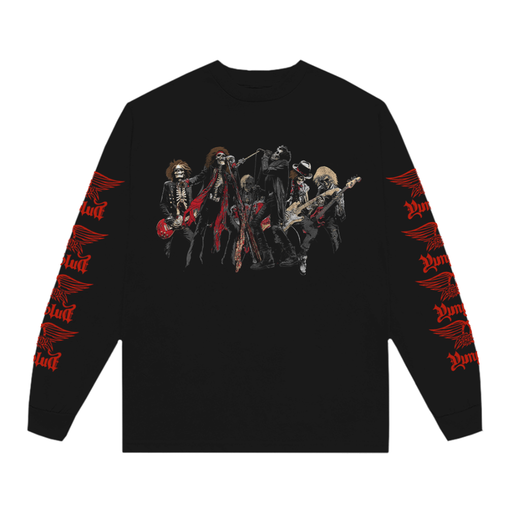 Aerosmith & YUNGBLUD - One More Time Illustrated Skeleton LONG SLEEVE Front 